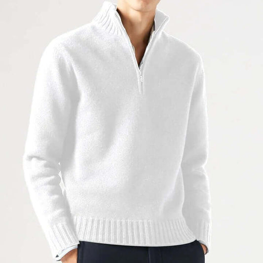 Pull Homme zippé – coloris Blanc