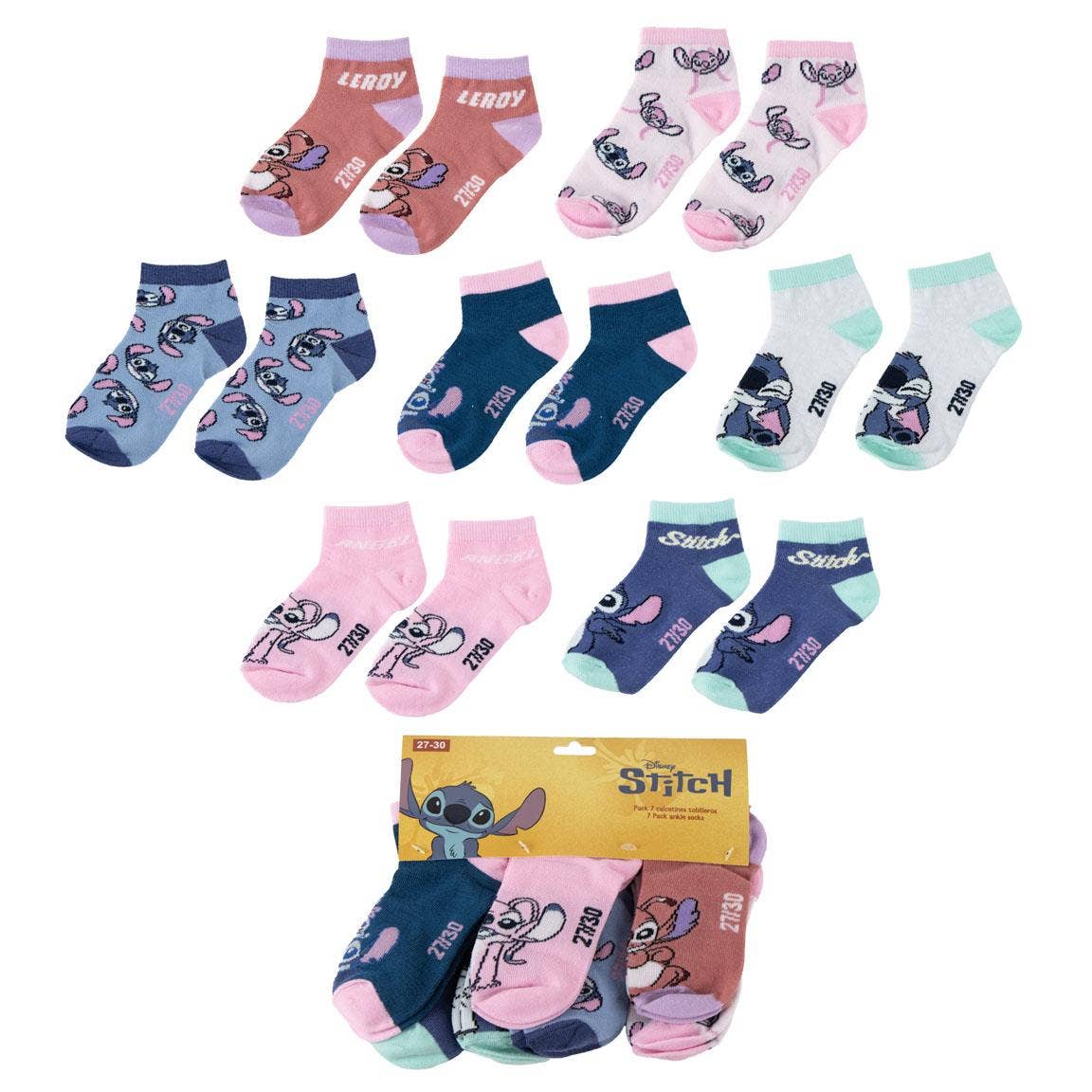 Pack - Lot de 7 paires de chaussettes enfant - Stitch