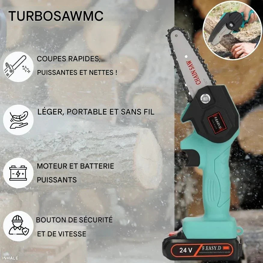 TurboSaw™ - Tronçonneuse Sans Fil Compacte Haute Performance