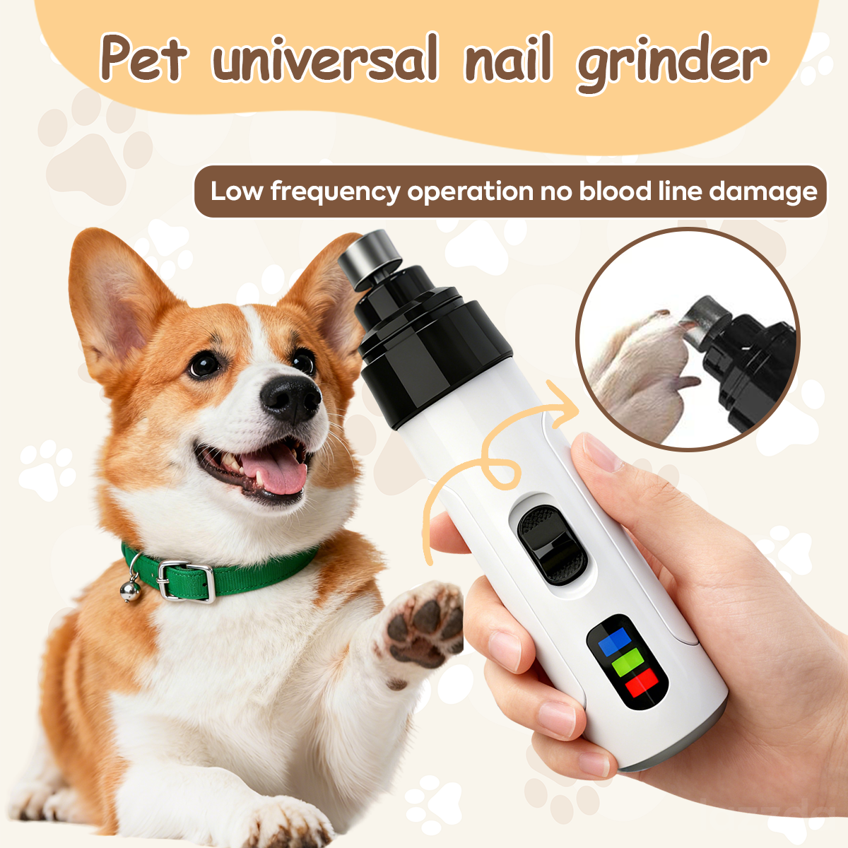 PawSoothe - Ponceuse à Ongles Silencieuse pour Animaux