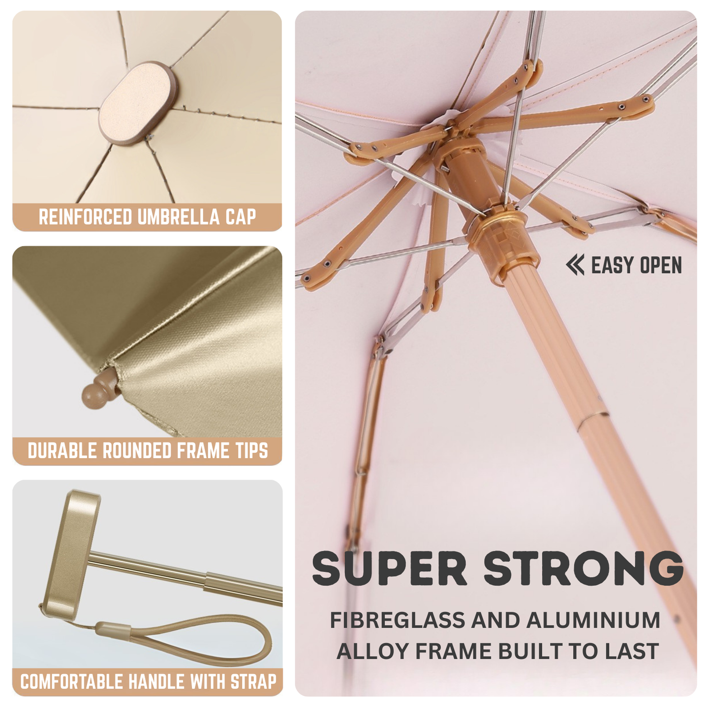 SunGuard - Mini Parapluie Compact UPF 50 Anti-UV et Pluie