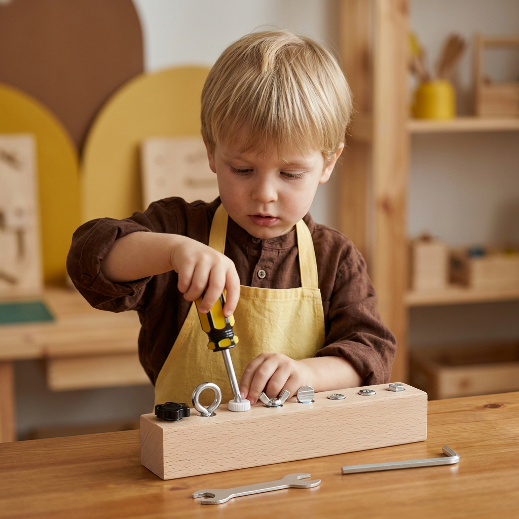 FocusCraft - Set de Jeu Montessori en Bois pour Enfants