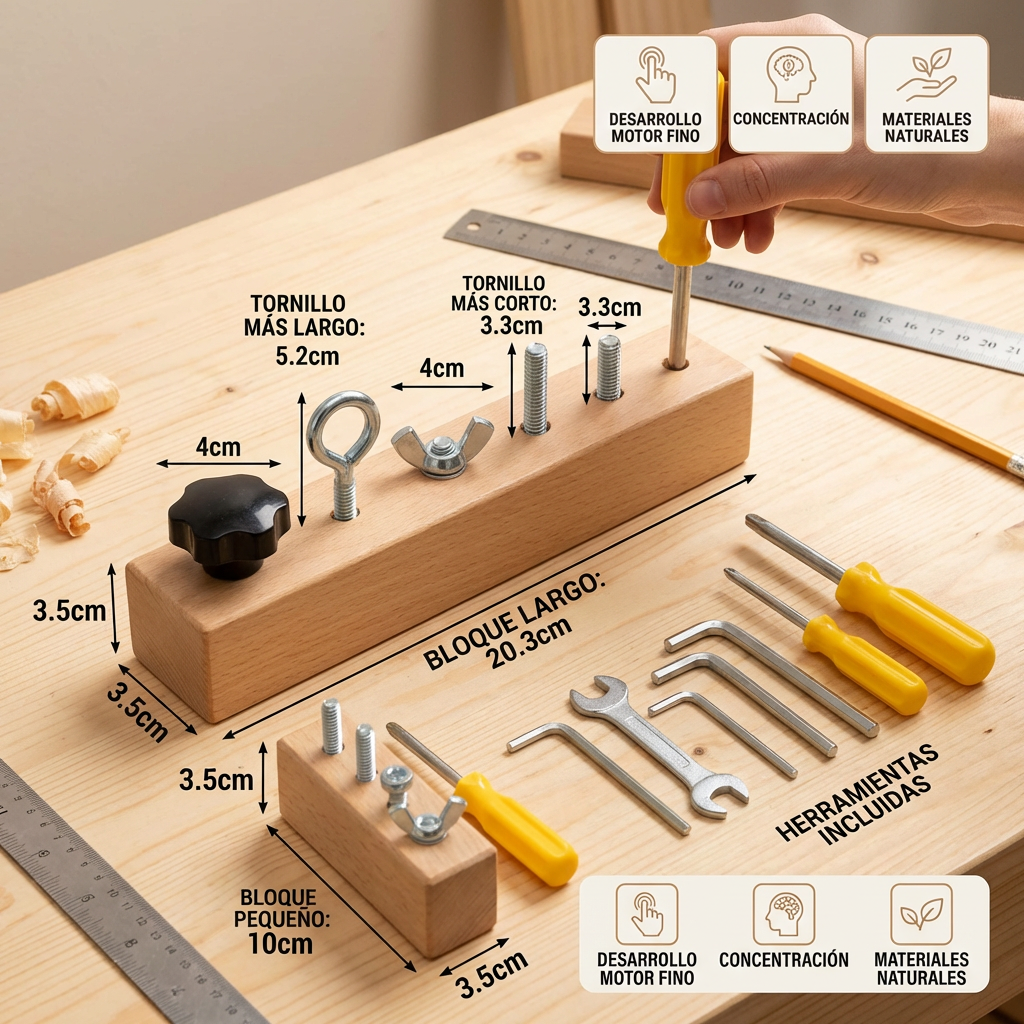 FocusCraft - Set de Jeu Montessori en Bois pour Enfants