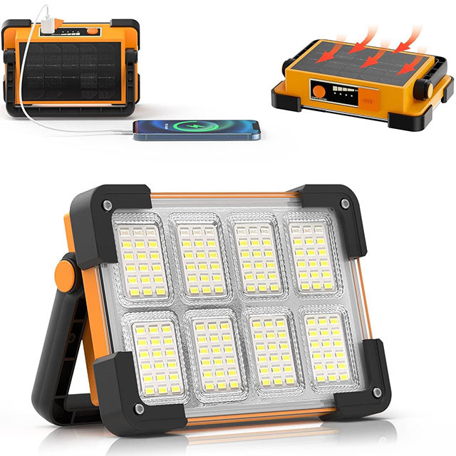 Projecteur LED Portable Puissant avec Batterie Solaire