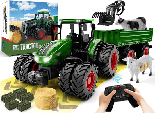 Tracteur RC Jouet Enfant avec Remorque Métal