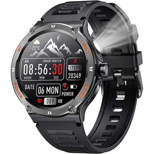 Montre Smart Sport Homme GPS Écran Tactile avec Lampe LED et Compas