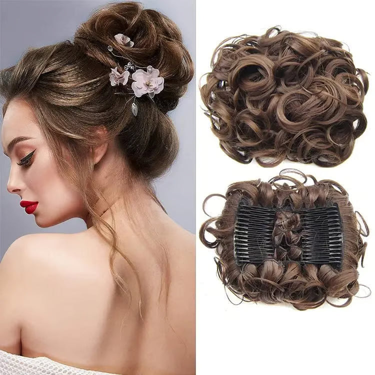 VolumeVibe - Chignon Pré-Coiffé Volumeux avec Peigne Intégré