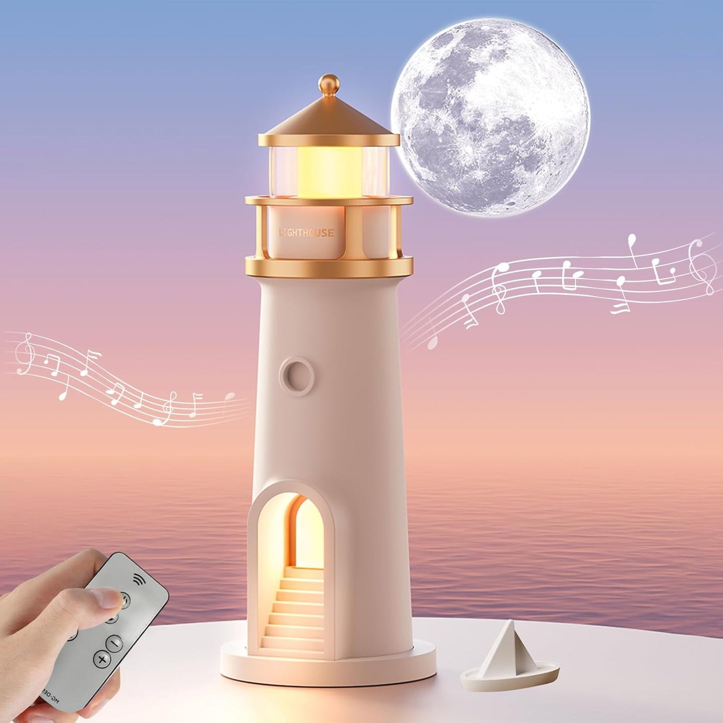 LunaGlow - Détente instantanée et amélioration du sommeil avec une lumière lunaire apaisante