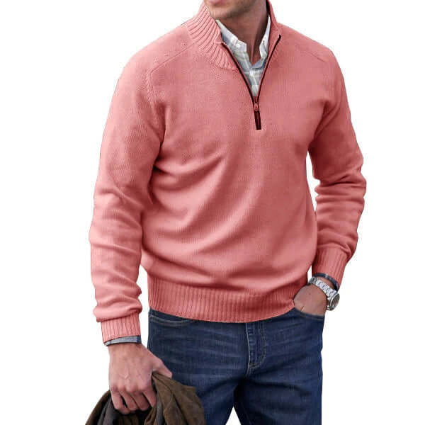 Pull Zippé Homme – Gris