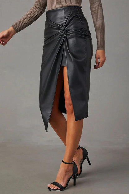 Jupe, taille haute, crayon