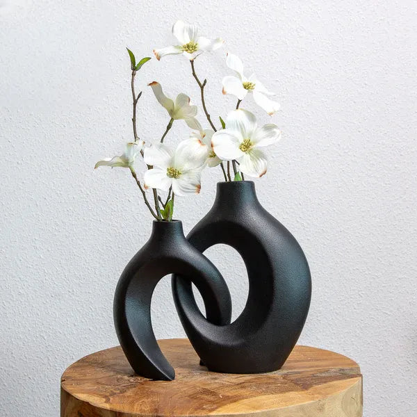 Floravault - Vase en Céramique Tissée pour Compositions Florales