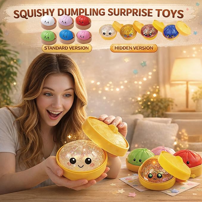 Jeeeun 2026 New Dumpling Squishy | Fun Surprise & Stress Relief for Busy Days, Random Colors (1 Packs)