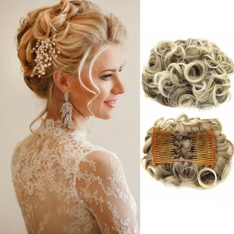VolumeVibe - Chignon Pré-Coiffé Volumeux avec Peigne Intégré