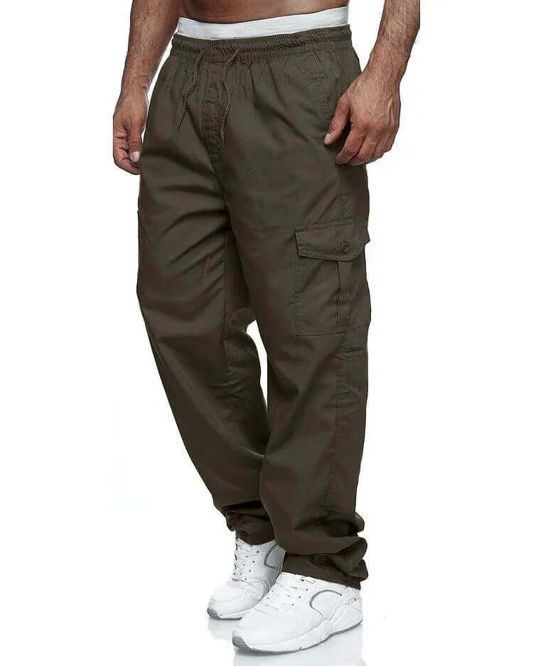 Pantalon Ample Élastique Homme, multi-poches