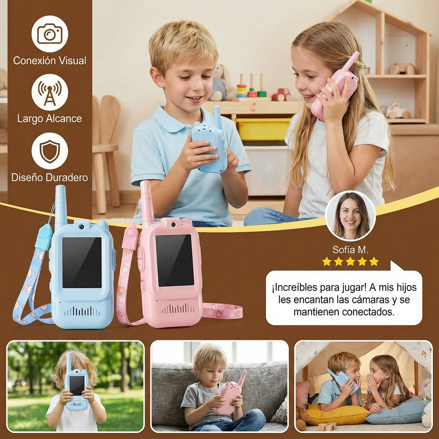 PlayPixie - Talkies-Walkies Enfants avec Caméra Intégrée
