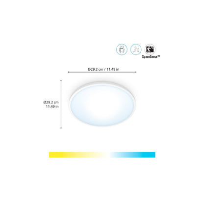 Plafonnier LED Wiz Superslim CCT O29cm Blanc – photo 2