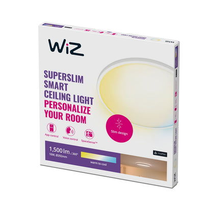 Plafonnier LED Wiz Superslim CCT O29cm Blanc – photo 5