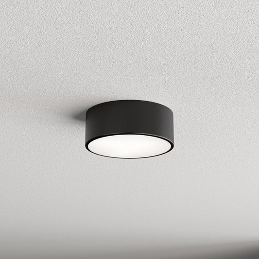 Plafonnier Cleo, Ø 20 cm, IP20, noir, métal, E27
