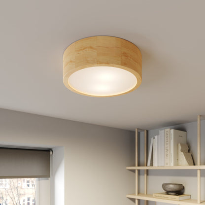 Plafonnier Cleo Ø 27 5cm 2 Lampes Bois de Pin E27 – photo 2