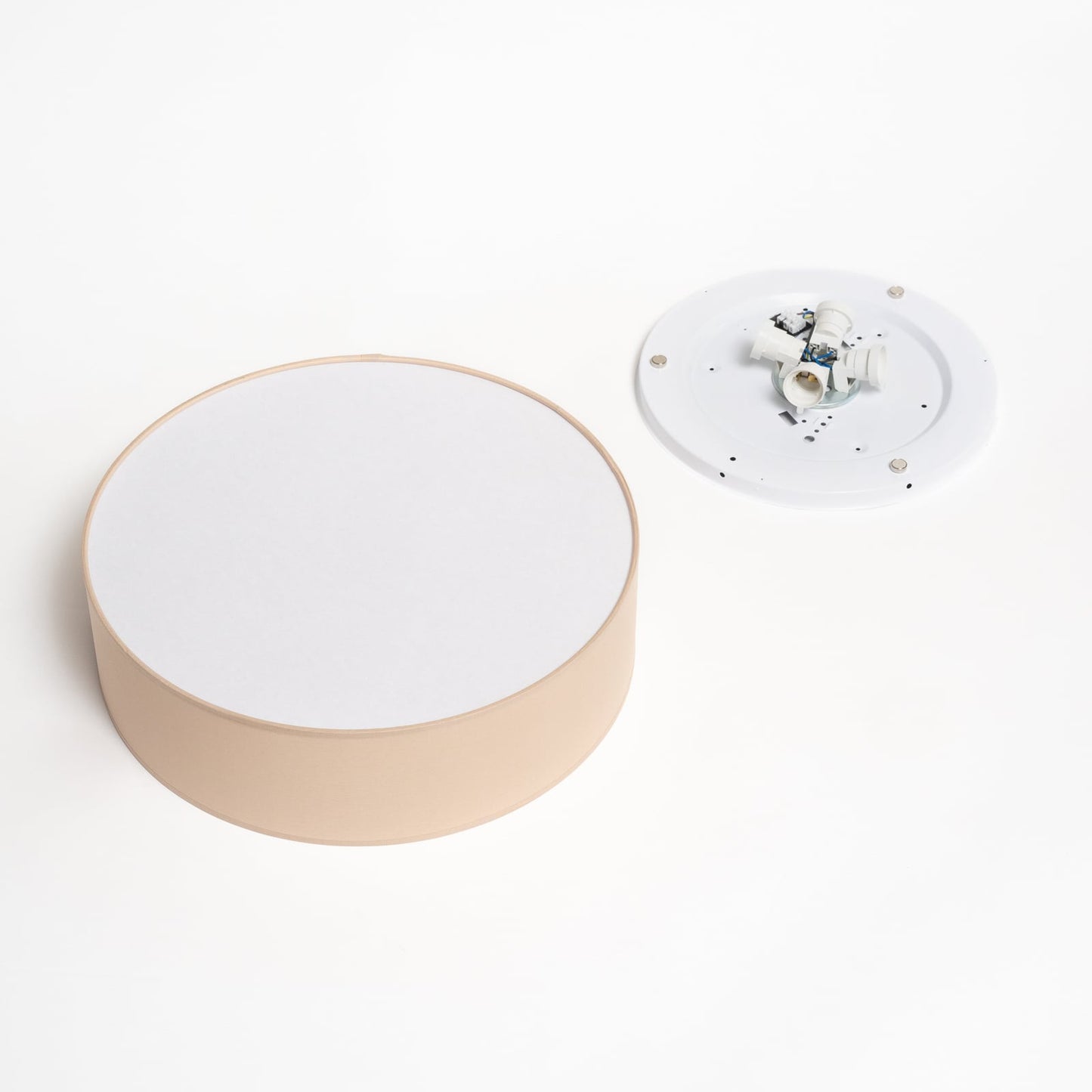 Plafonnier Rondo, beige, métal, Ø 45 cm, E27