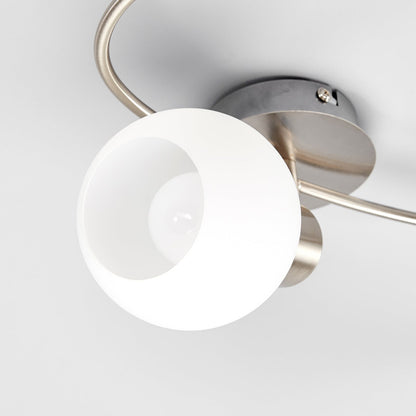 Plafonnier Lindby Elaina 50 Cm à 3 Lampes Nickel Verre E14 – photo 5