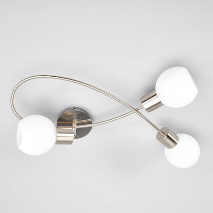 Plafonnier Lindby Elaina 50 Cm à 3 Lampes Nickel Verre E14 – photo 4