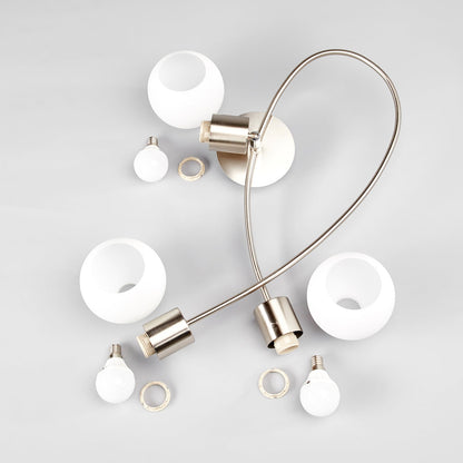 Plafonnier Lindby Elaina 50 Cm à 3 Lampes Nickel Verre E14 – photo 9
