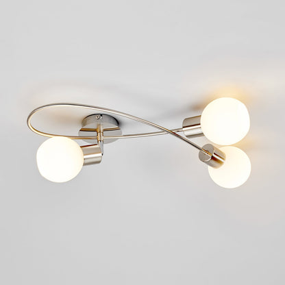 Plafonnier Lindby Elaina 50 Cm à 3 Lampes Nickel Verre E14 – photo 2