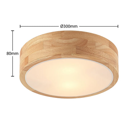 Plafonnier Lindby Tanju Ø 30 Cm à 2 Lampes Bois de Caoutchouc E27 – photo 5