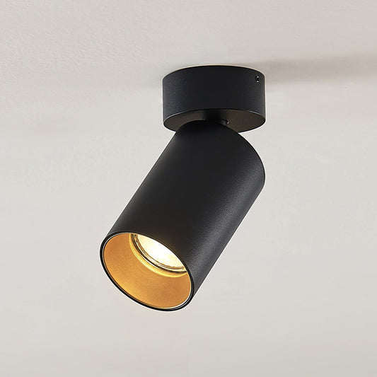 Spot Arcchio Brinja, noir, rond, hauteur 13 cm, Ø 6 cm