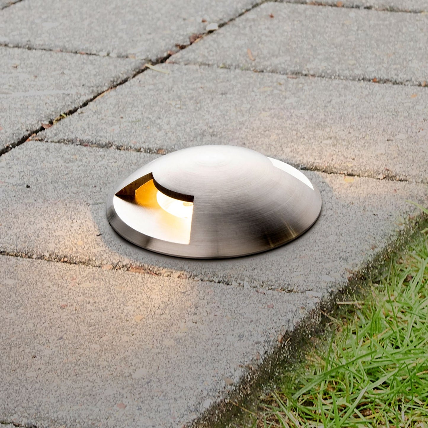 Spot encastrable dans le sol Lucande Helene, Ø 9 cm, aluminium, IP67