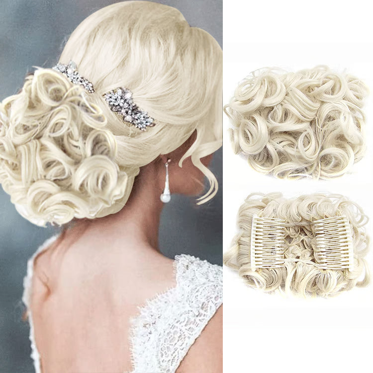 VolumeVibe - Chignon Pré-Coiffé Volumeux avec Peigne Intégré