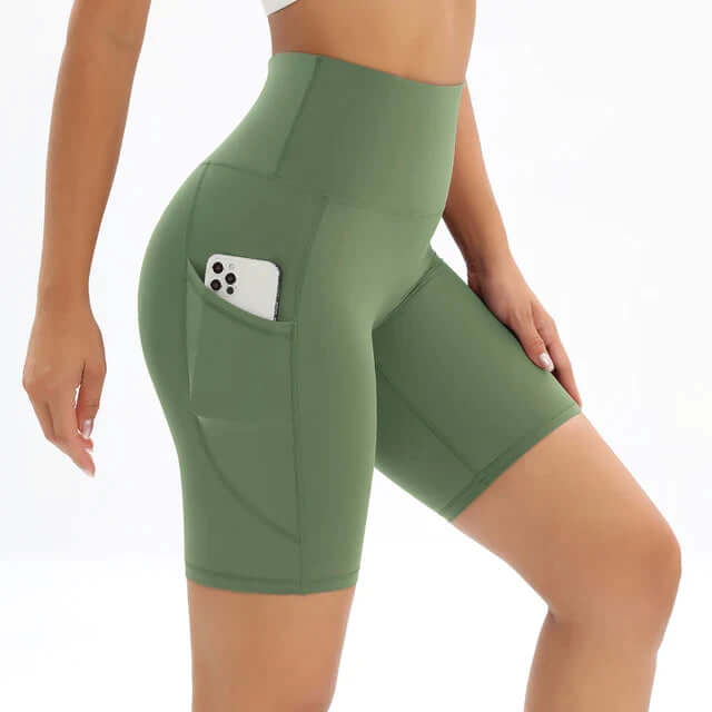 Short Femme, taille haute, avec poche