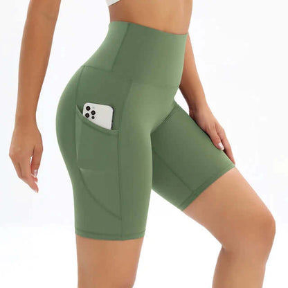 Short Femme, taille haute, avec poche