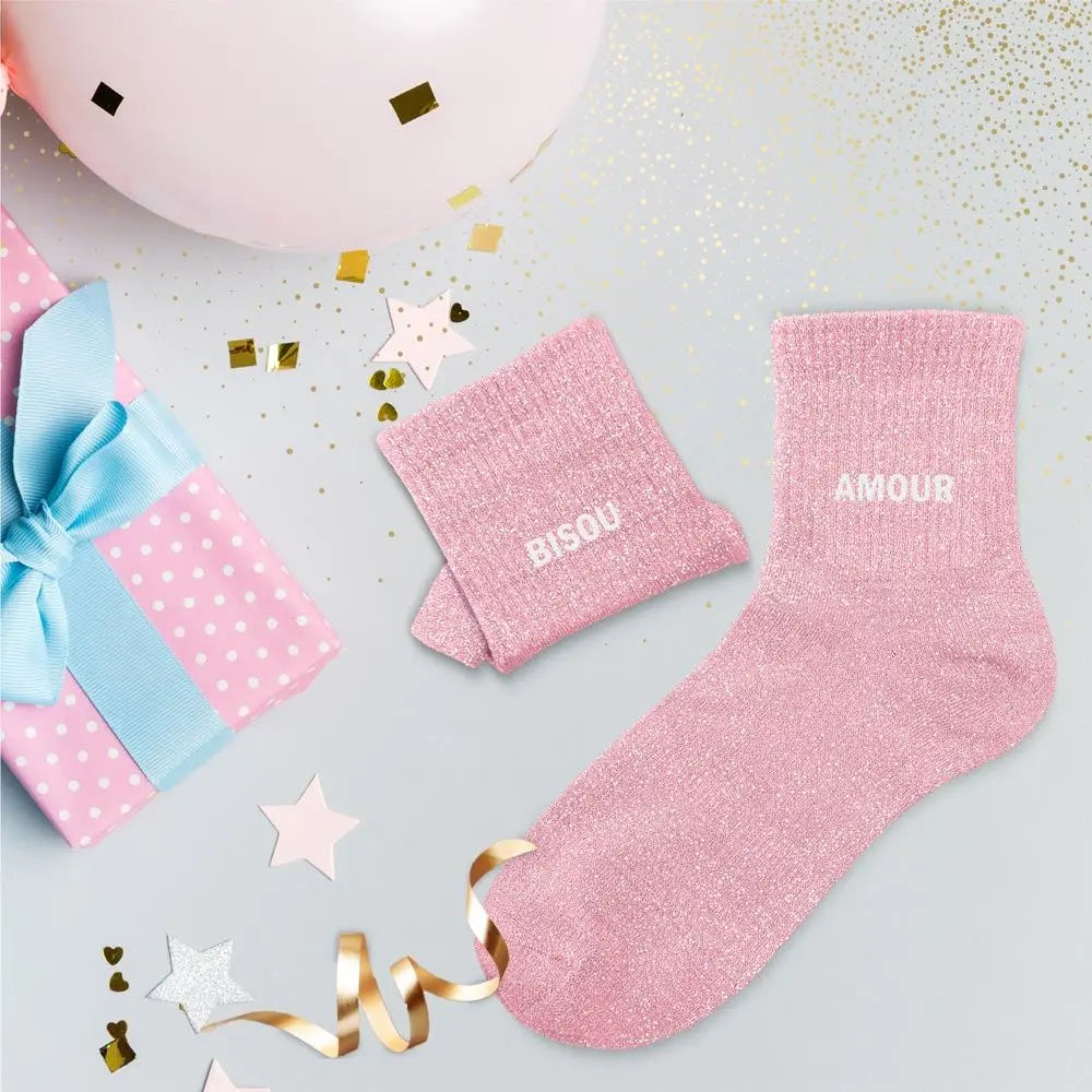 Chaussettes à Paillettes - Bisou Amour