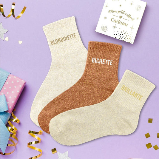Coffret trio - Chaussettes à Paillettes - Blondinette - Bichette - Brillante