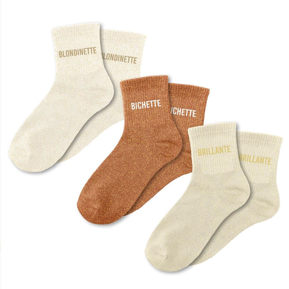 Coffret trio - Chaussettes à Paillettes - Blondinette - Bichette - Brillante