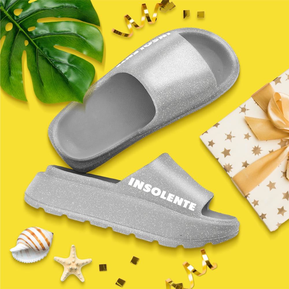 Claquettes à Paillettes - Insolente gris