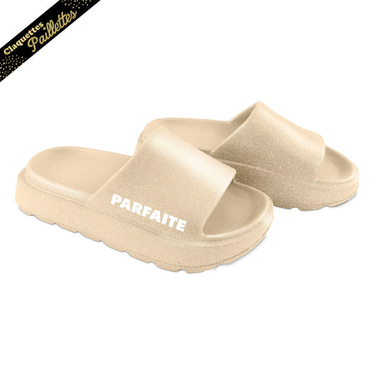 Claquettes à Paillettes - Parfaite beige