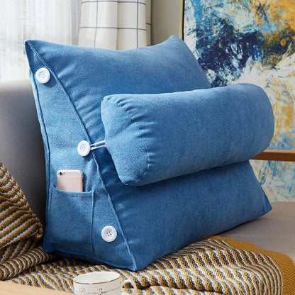 Readluxe Coussin de Lecture Ergonomique avec Soutien Lombaire – coloris Bleu