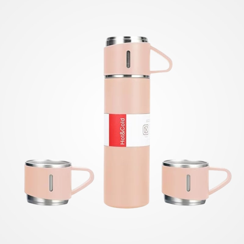Thermos Voyage Isotherme 500ml avec Tasses Intégrées | Le Sac du Voyageur