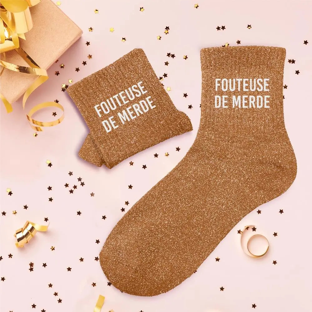 Chaussettes à Paillettes - Fouteuse de merde