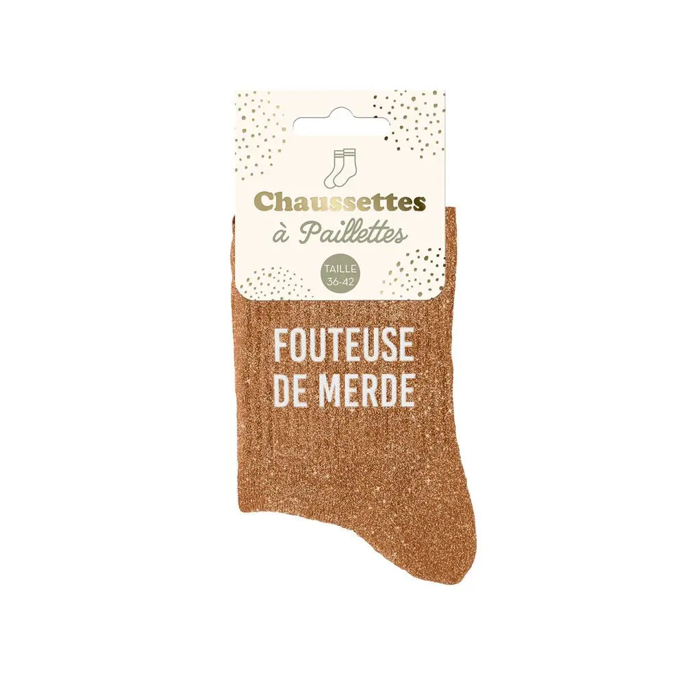 Chaussettes à Paillettes - Fouteuse de merde