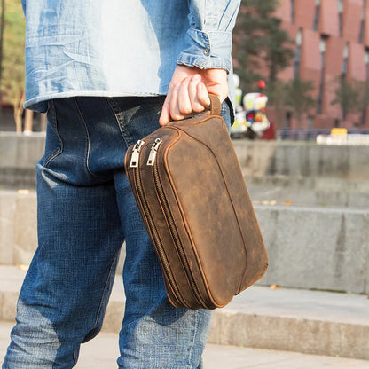 Trousse Toilette Cuir Homme Vintage – photo 4