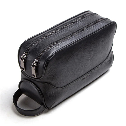 Trousse Toilette Cuir Homme Vintage – coloris Noir