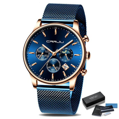 Montre Sport Bracelet Metal pour Homme – coloris Bleu