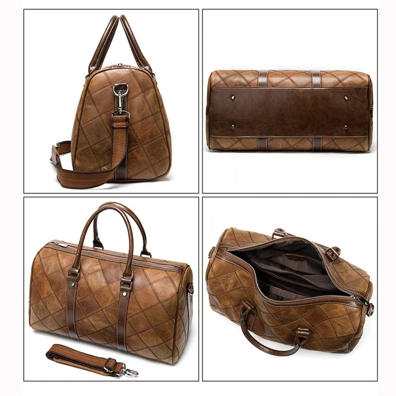 ALNAIR - Sac De Voyage Homme Cuir Vintage