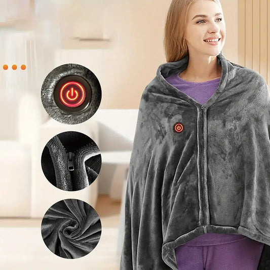 HeatEase™ – Couverture Électrique Portable avec 3 Niveaux de Chauffage USB