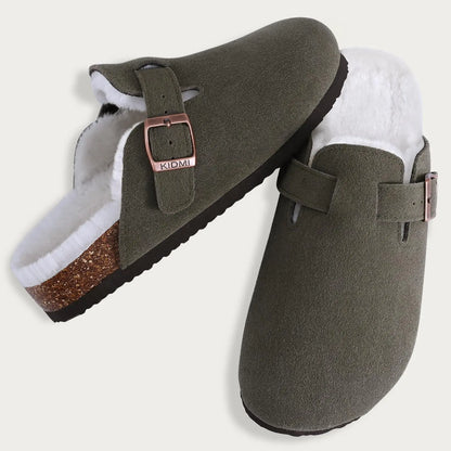 Pantoufles Fourrées Douces pour Homme et Femme – coloris Vert
