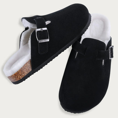 Pantoufles Fourrées Douces pour Homme et Femme – coloris Noir